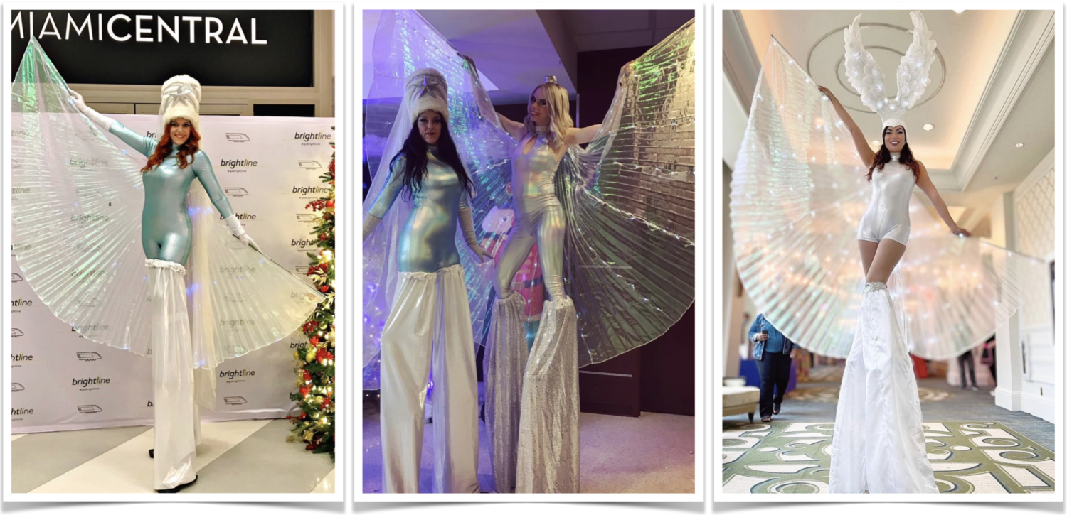 LED Wing Stilt Walkers Miami LV Entertainment